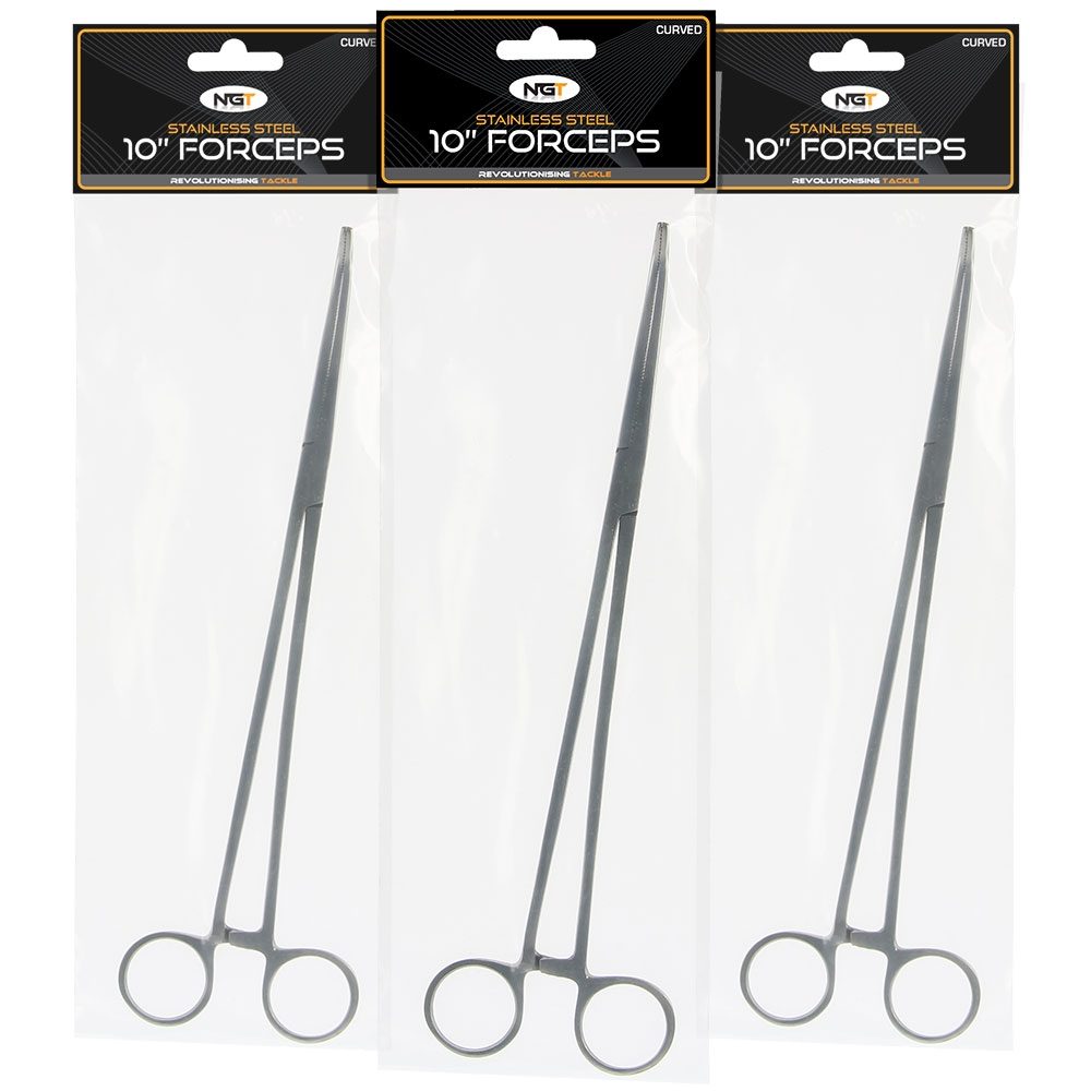 NGT 10" Forceps - Stainless Steel Curved