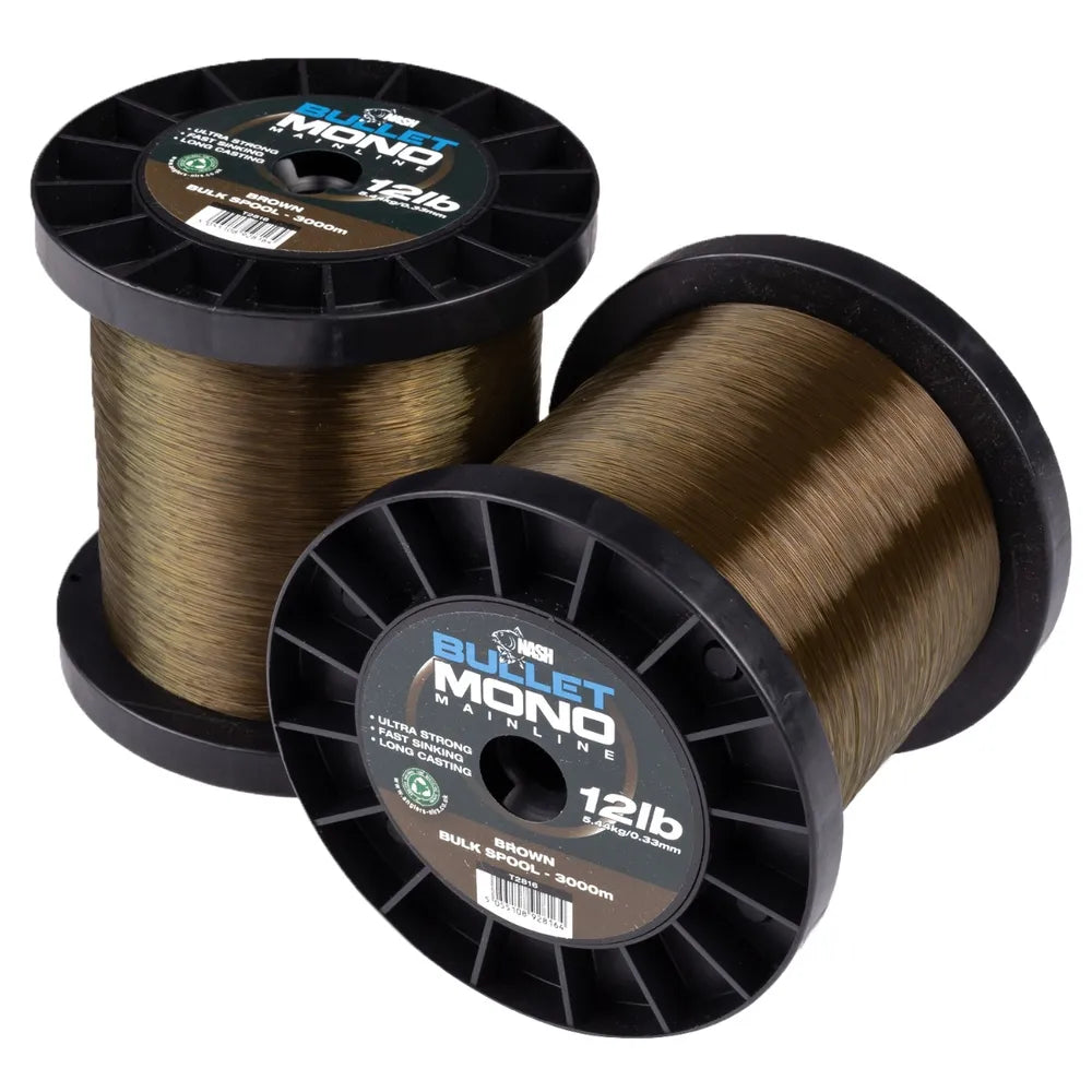 Nash Bullet Mono Bulk Spool Brown 3000m 12lb
